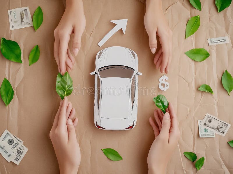 EV car, Electric energy vehicle, sustainable development, energy and cost savings concepts. Electric battery charge icon on white car with cycle arrows indicating savings and a green earth care. Development ev stock images, royalty-free photos and pictures