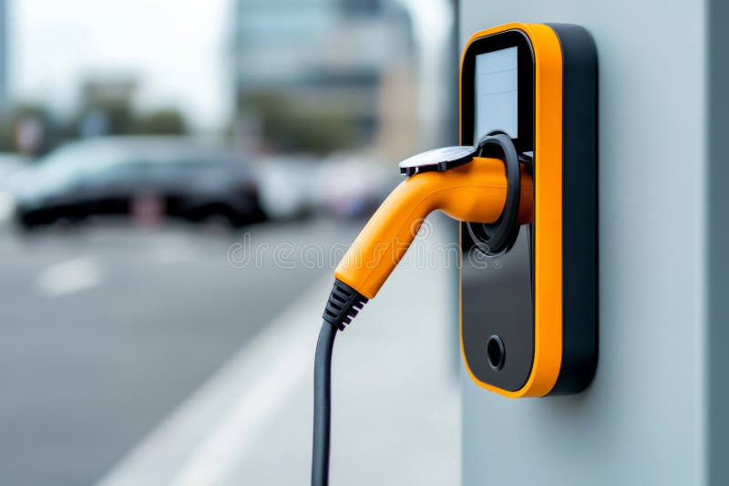 EV charging port with glowing lights. Clean energy and sustainable urban transportation. Development ev stock images, royalty-free photos and pictures
