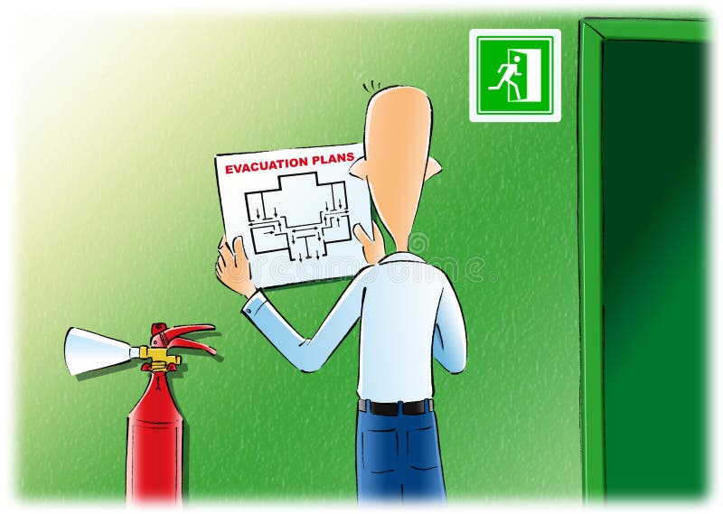 Fire Evacuation Plan Cartoon