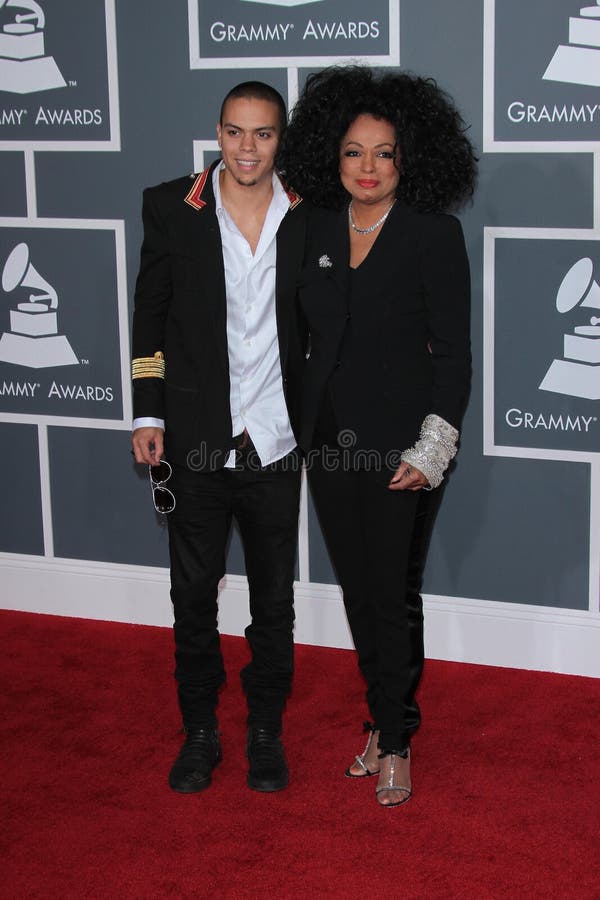 Evan Ross, Diana Ross at the 54th Annual Grammy Awards, Staples Center, Los Angeles, CA 02-12-12