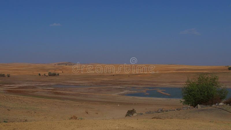Evaporation and drought in summer heat, decrease in water level. Decrease video