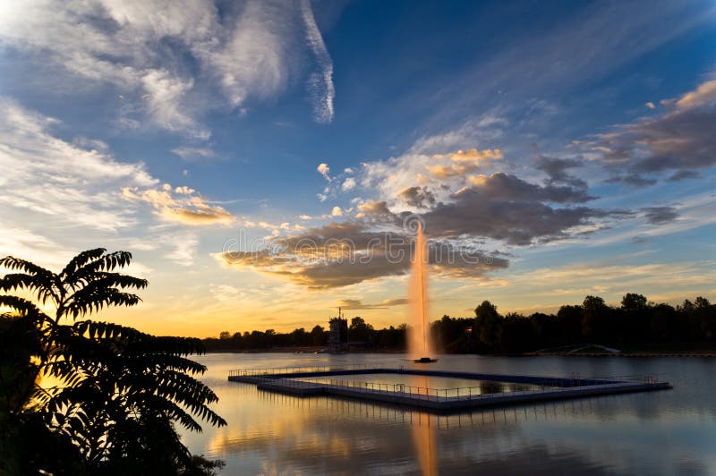 Evening on Ada lake stock image. Image of outdoor, blue 27187429