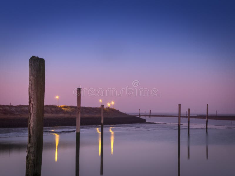 Evening atmosphere at the marina of Bensersiel