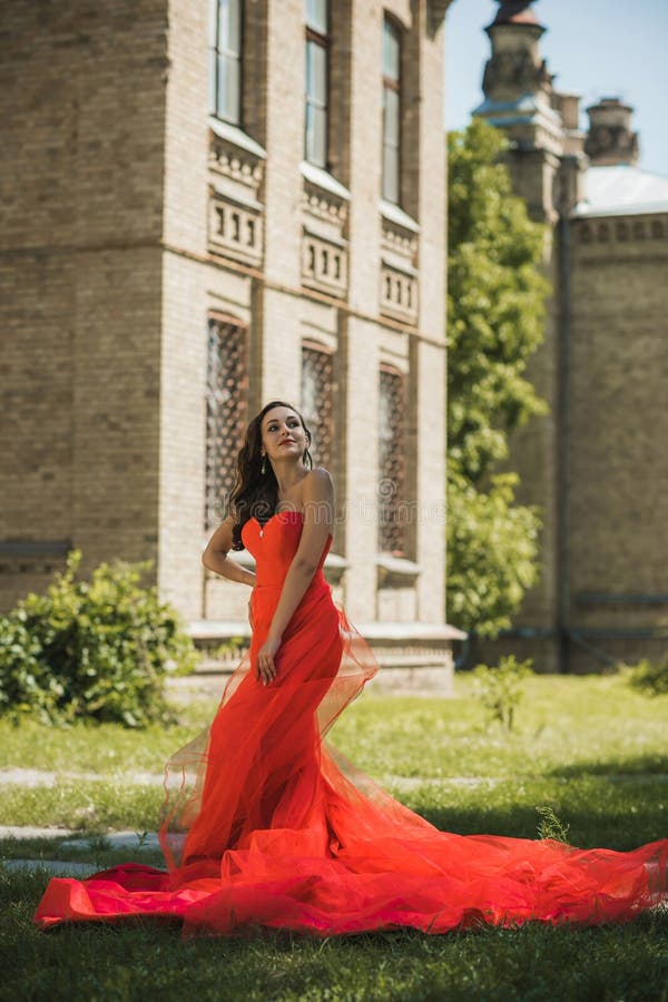 portrait Evening Dress red elegant Fashion Dresses Evening Dresses self 