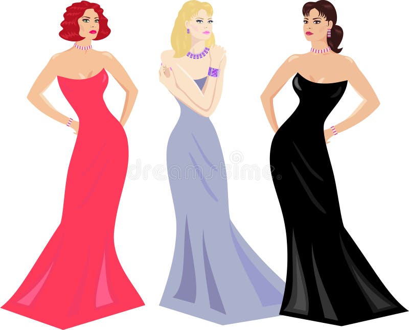 Evening gowns and makeup for women