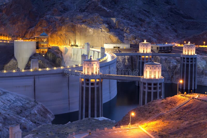 Evening at the Hoover Dam in Nevada