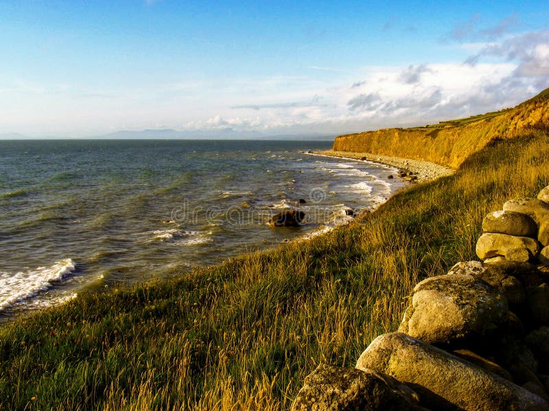 Evening Light Cardigan Bay from Cae Du Tywyn Wales Stock Photo Image