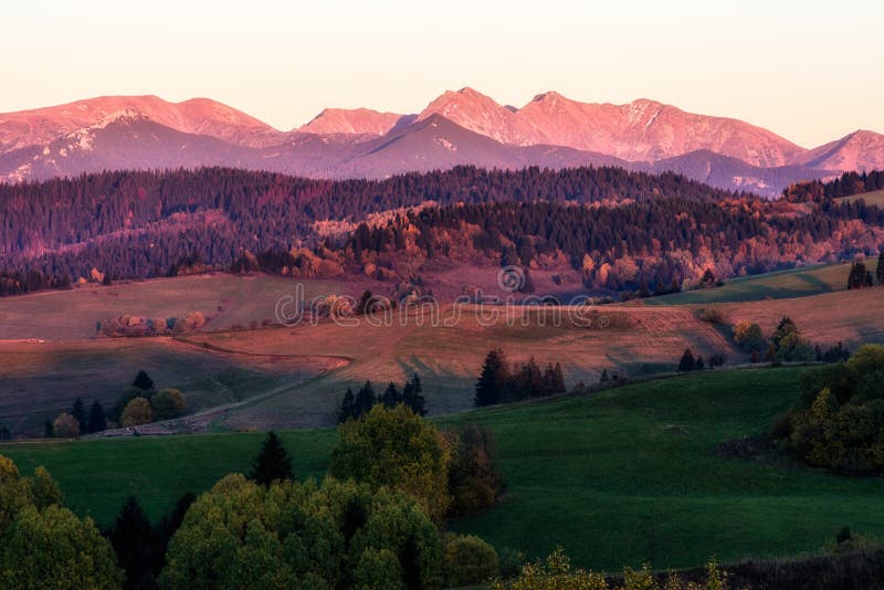 Evening sky over West Tatras, Slovakia