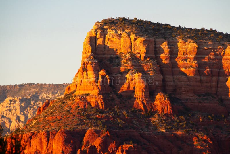 Evening light reflected on the cliff sides of the mountains of Sedona, Arizona. Evening light reflected on the cliff sides of the mountains of Sedona, Arizona
