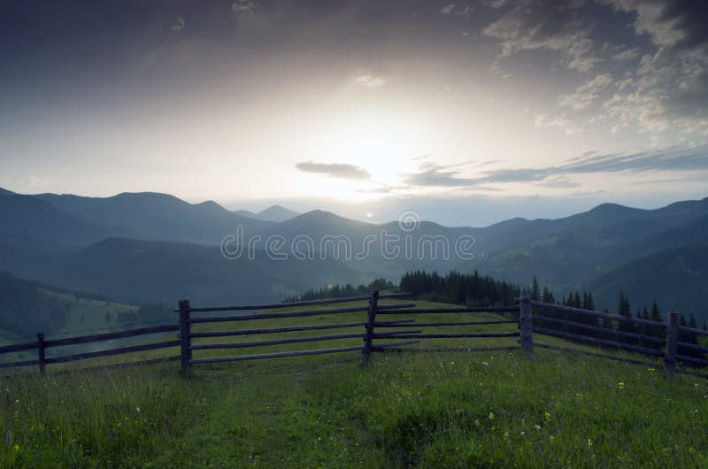 Evening mountain plateau