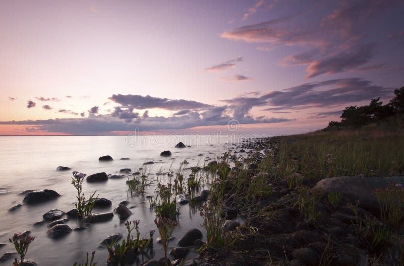 Evening ocean scene.