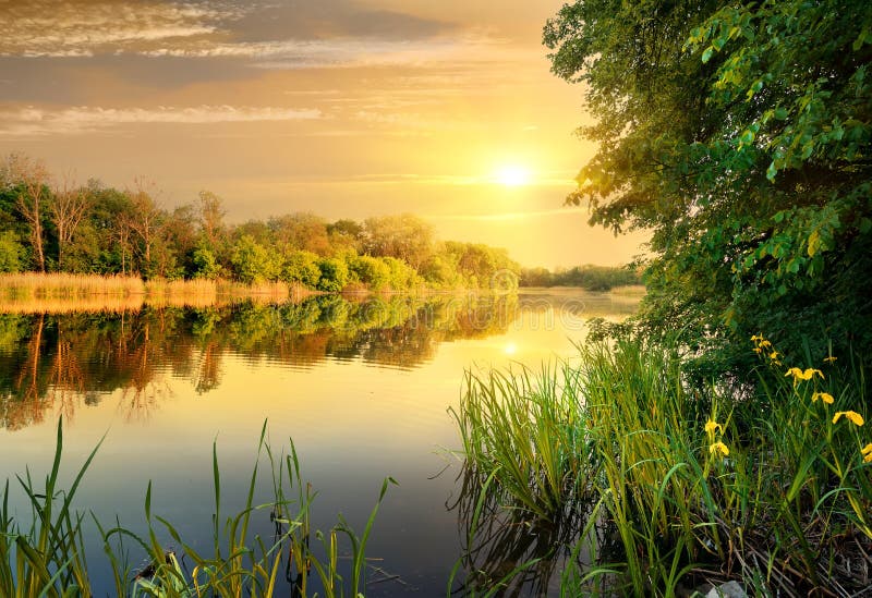 Evening on river