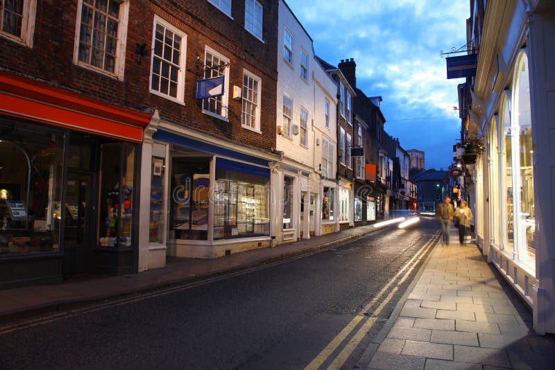 Evening street in York stock image. Image of york, street 24276293