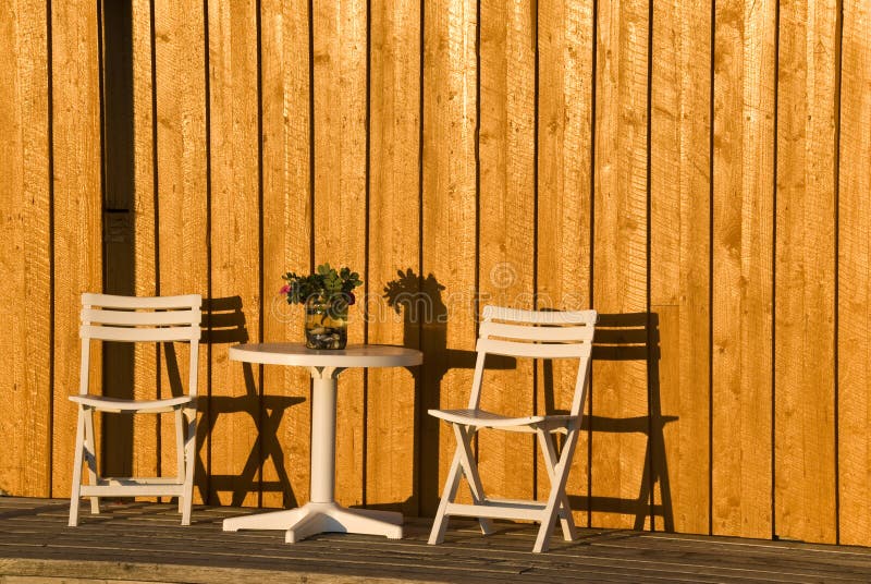 Evening sun on terace royalty free stock image