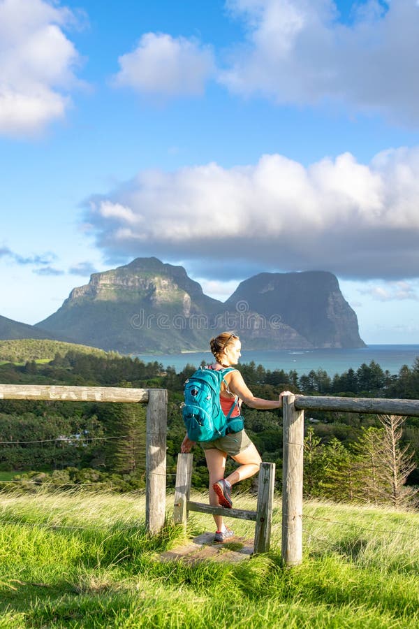 Evening sunset view of subtropical Lord Howe Island in the Tasman Sea, belonging to Australia.