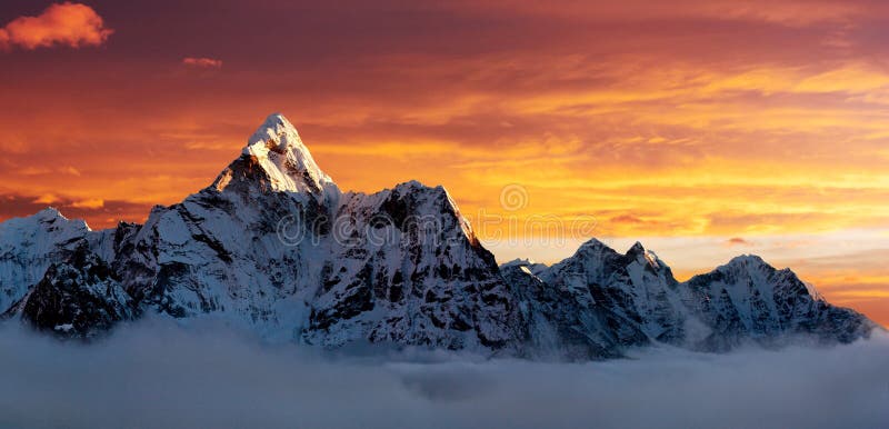 Evening view of Ama Dablam