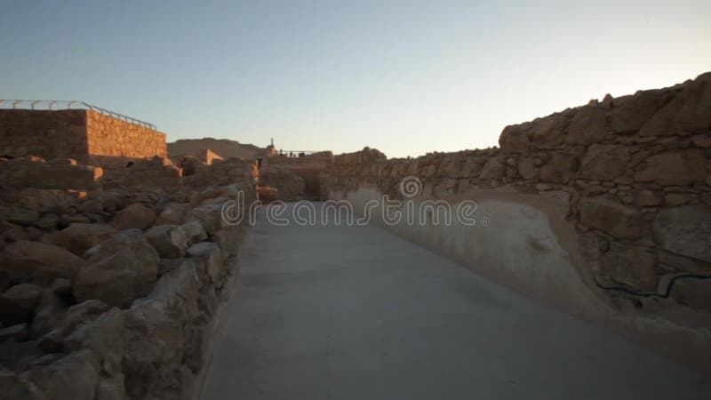 Evening view of the Ancient fortress ruins of Masada
