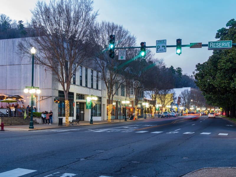 Evening View of the Central Ave of Hot Springs Editorial Image Image