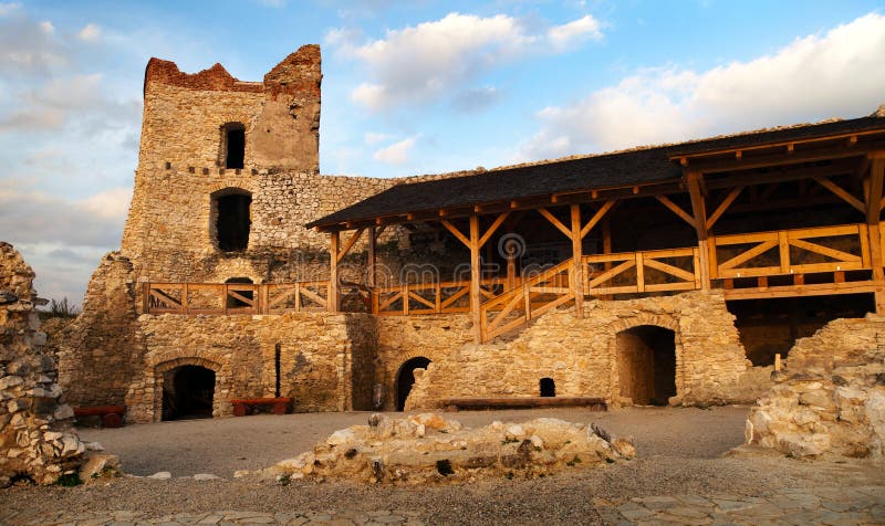 Evening view of ruins of Cachticky hrad - Slovakia