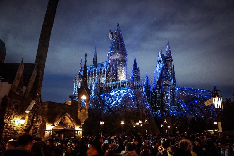 Evening View To the Harry Potter Village Hogsmeade in Universal