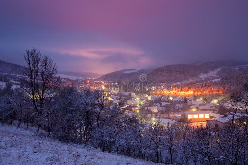 An evening view of the village