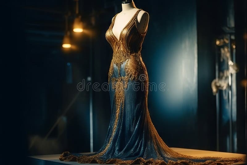 Elegant Designer Wedding Long Anarkali Gown Blue Gold SFSKDCL4566 –  ShreeFashionWear