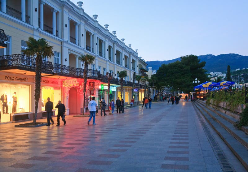 Evening Yalta City (Crimea, Ukraine) royalty free stock photography Evening Yalta City (Crimea, Ukraine) royalty free stock photography