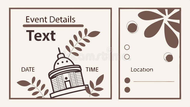 Event details template design, text layout, information frame, flyer design vector design Generative AI royalty free illustration