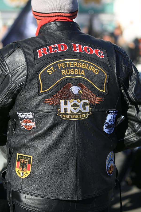 Member of RED HOG in a Club`s Leather Vest. Back View Editorial Photo -  Image of harley, closeup: 154045681