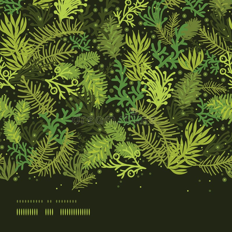 Evergreen christmas tree horizontal frame seamless. Vector Evergreen christmas tree horizontal frame seamless pattern background with hand drawn pine tree vector illustration Evergreen christmas tree horizontal frame seamless. Vector Evergreen christmas tree horizontal frame seamless pattern background with hand drawn pine tree vector illustration