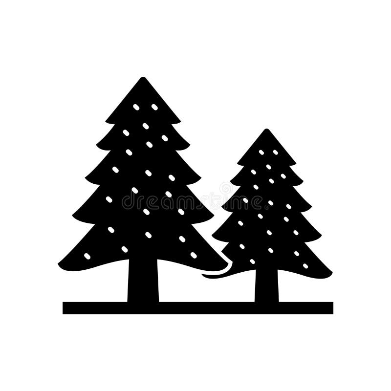 Evergreen trees Glyph Style vector icon which can easily modify or edit royalty free illustration.