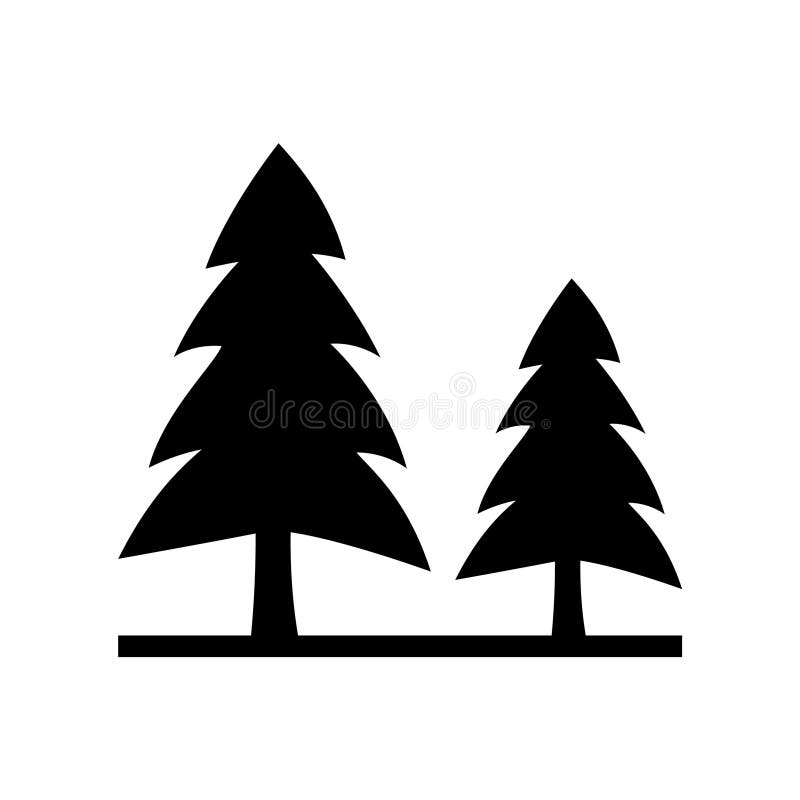 Evergreen trees Glyph Style vector icon which can easily modify or edit royalty free illustration