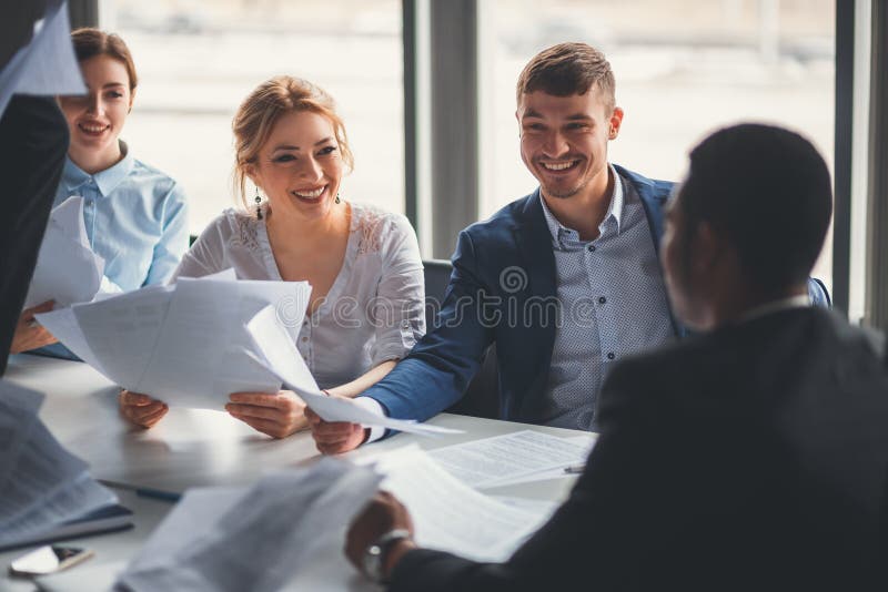 Group of happy business people