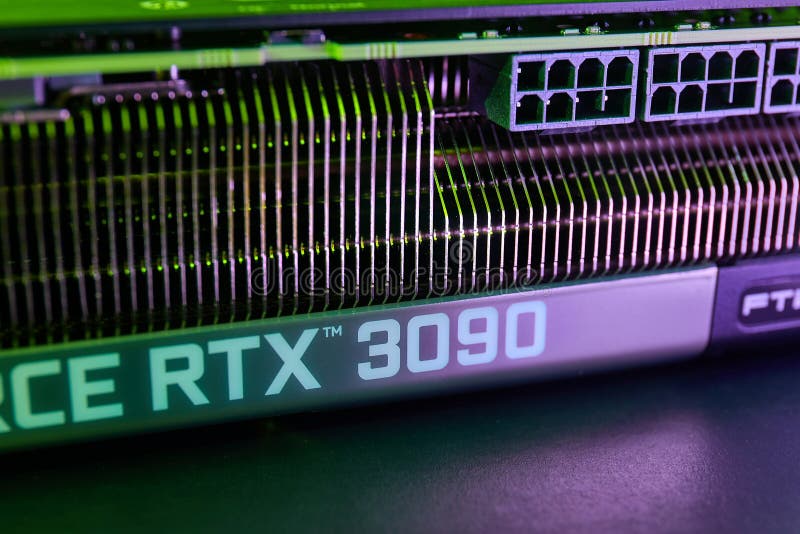 EVGA Geforce RTX 3090 Nvidia GPU display stock photography
