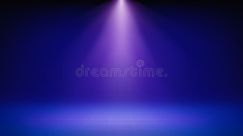 Evidenziatore sfondo fase blu. sala da studio minimalista illuminata da una griglia di riflettori porpora. sfondo per royalty illustrazione gratis