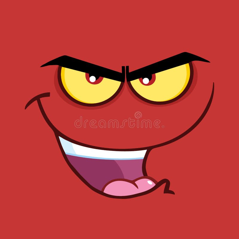 Evil Cartoon Funny Face with Bitchy Expression Stock Vector - Illustration  of anger, eyebrow: 120323443