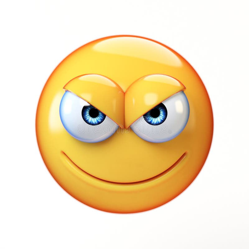 Crazy emoji isolated on white background, silly face emoticon 3d rendering  Stock Illustration