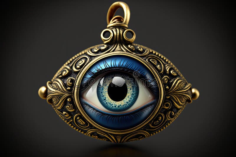 Evil Eye Charm Worn By Person To Ward Off Evil And Bad Luck Stock evil-eye-charm-worn-by-person-to-ward-off-evil-and-bad-luck-stock