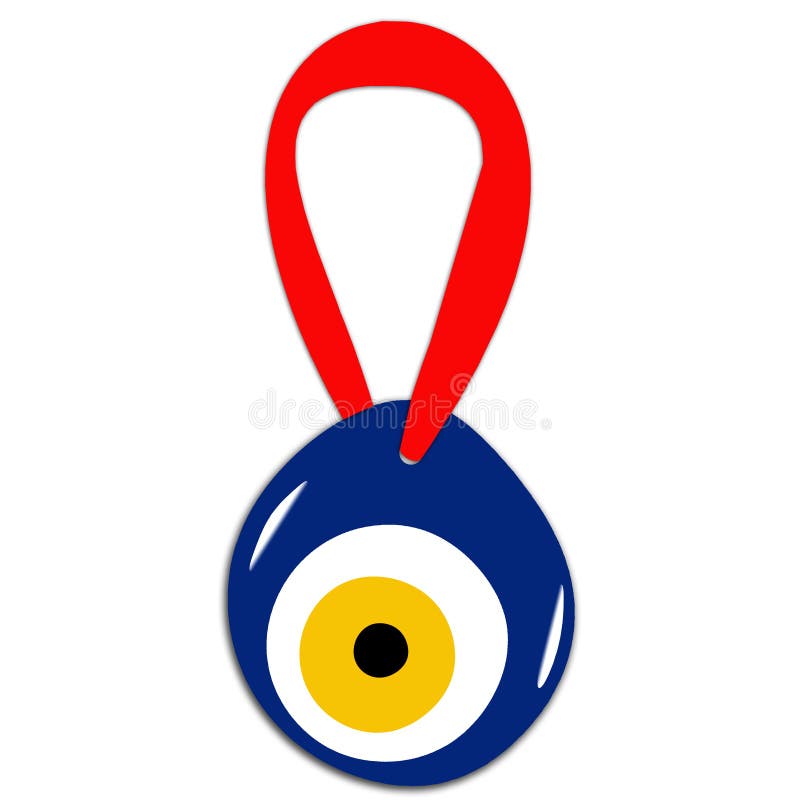 Evil eye is for good luck stock illustration. Illustration of yellow