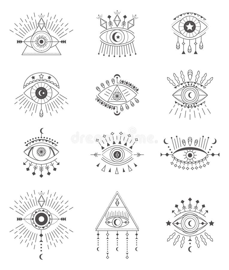 Evil Seeing Eye Symbol Set Occult Stock Vector (Royalty Free) 1851240397 |  Shutterstock
