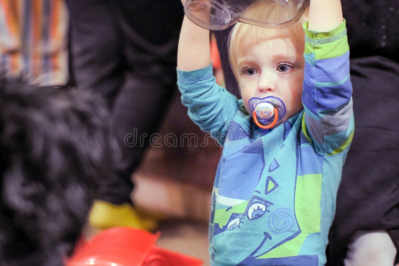 Naughty kid frowned stock image Naughty kid frowned stock image