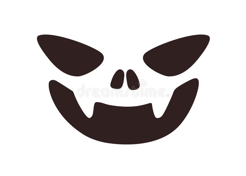 Evil Scary Face Stencil for Halloween Carving. Creepy Spooky Happy ...
