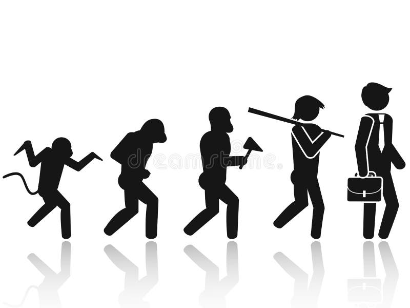 Evolución de la figura icono del palillo del hombre del pictograma libre illustration Evolución de la figura icono del palillo del hombre del pictograma libre illustration