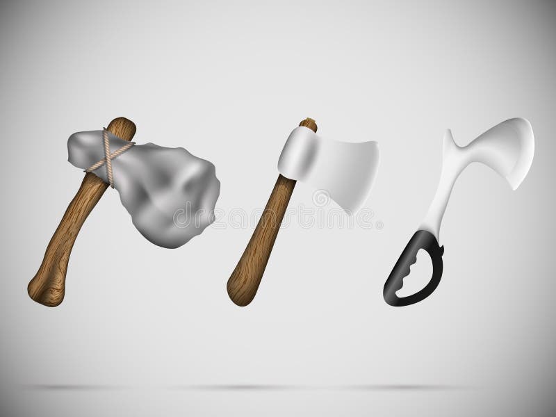 The Evolution of Weapons Icons Set. Vector Illustration. Stock