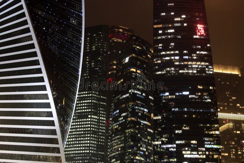 Evolution Tower on the background International business center \'Moscow-City\'. Moscow, Russia stock photo