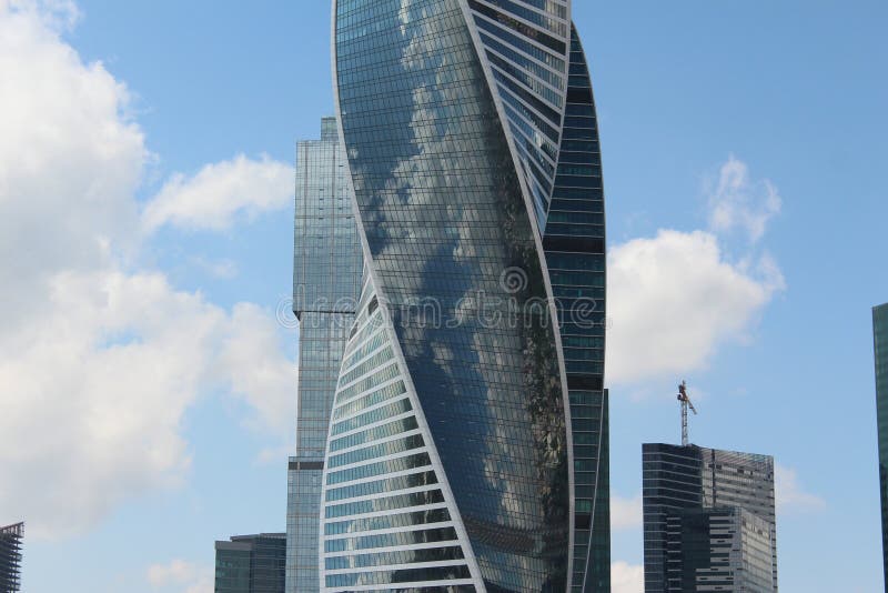 Evolution Tower in the business center Moscow-City stock photography