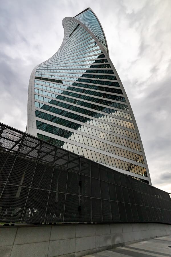 Evolution Tower in the international business center Moscow-city. royalty free stock photos