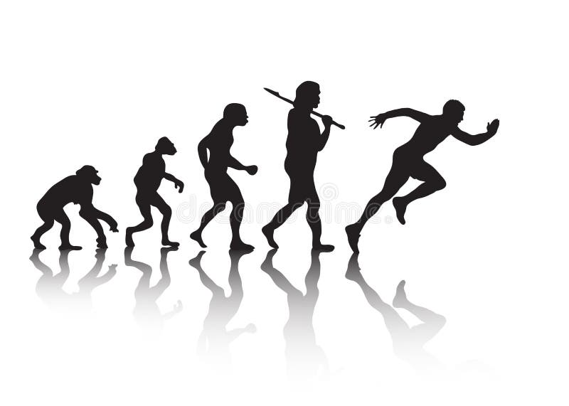 The evolution of people running vector. The evolution of people running vector