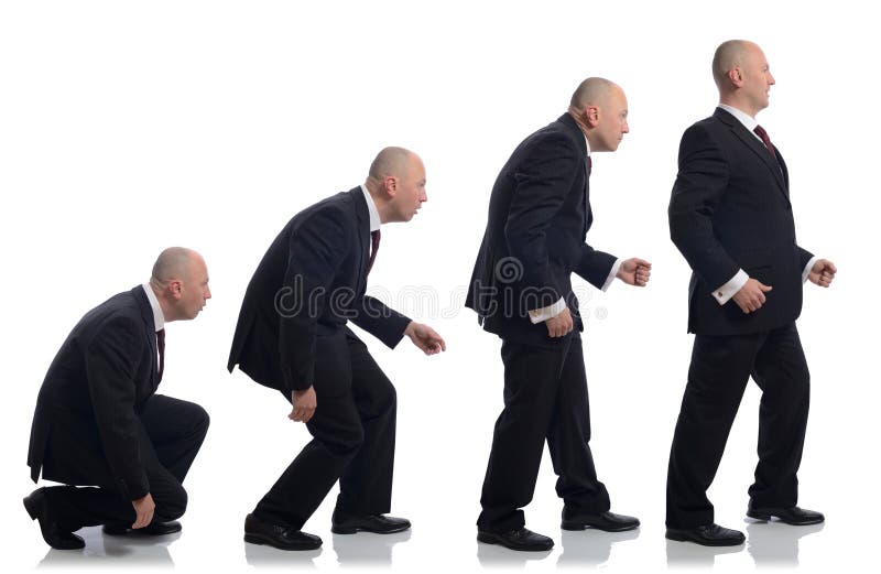 Evolução de Buisnessman imagens de stock royalty free Evolução de Buisnessman imagens de stock royalty free