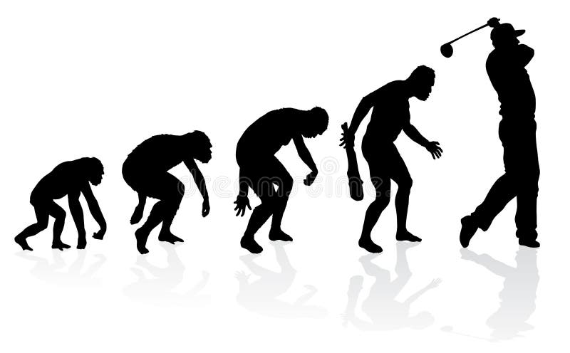 Evolução de um jogador de golfe ilustração royalty free Evolução de um jogador de golfe ilustração royalty free